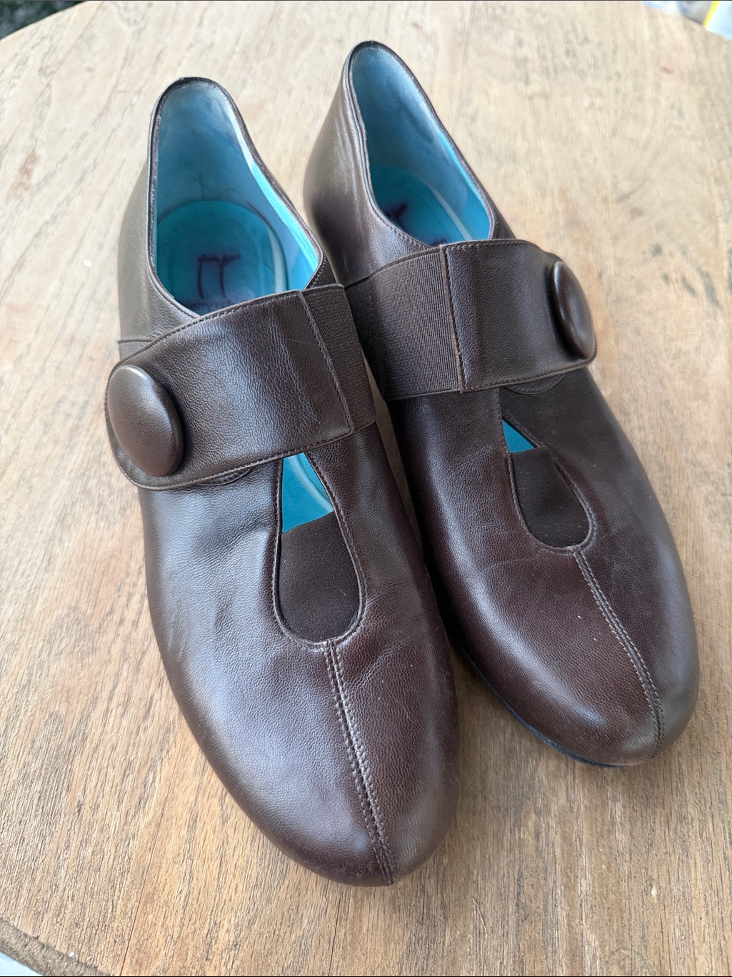 Thierry Rabotin Han-Crafted Brown Leather Mary Jane’s 36.5 Cm/ Woman’s 6.5